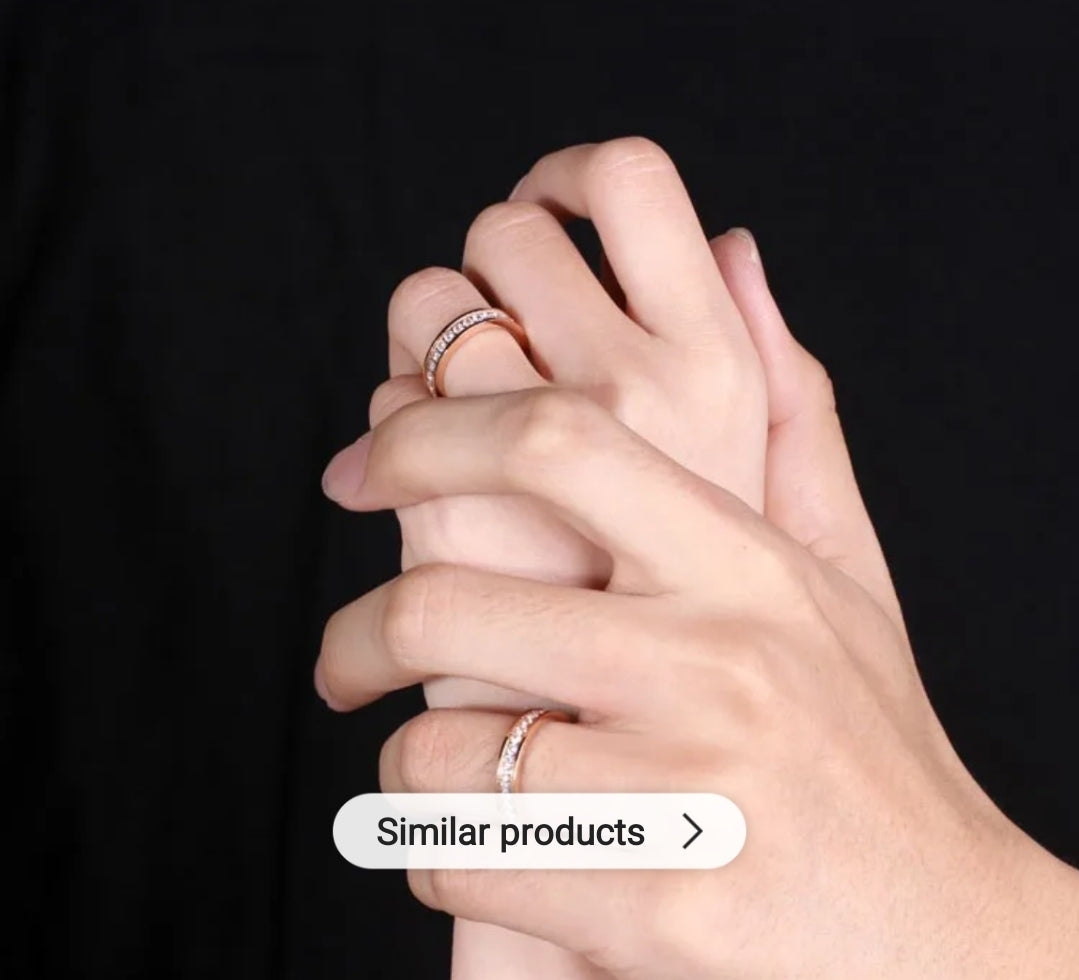 Crystal eternity band ring in sterling silver by Zirconite, alternate view, Z-1000