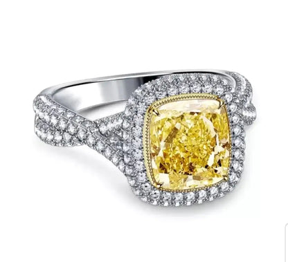 Cushion radiant-cut cubic zirconia ring, main view, 800R069