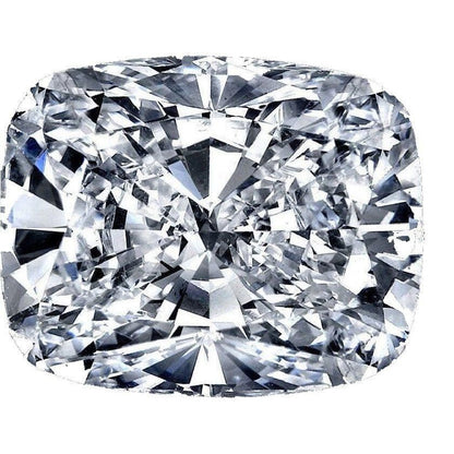 A close-up of the Cushion Diamond Veneer Cubic Zirconia Loose Stone (CUSH-E) by DiamondVeneer Fashion, showcasing its sparkling facets and brilliant light reflection against a plain white background.