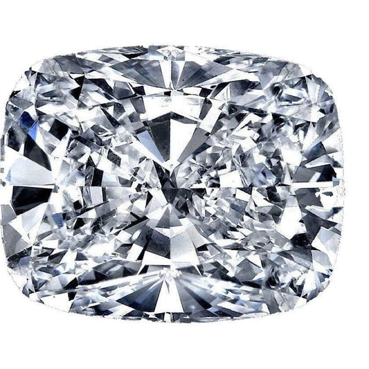 A close-up of the Cushion Diamond Veneer Cubic Zirconia Loose Stone (CUSH-E) by DiamondVeneer Fashion, showcasing its sparkling facets and brilliant light reflection against a plain white background.