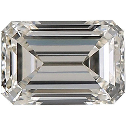A close-up of the Emerald cut Diamond Veneer Cubic Zirconia Loose Stone by DiamondVeneer Fashion, featuring a rectangular shape, beveled corners, and step-cut facets that reflect light beautifully against a white background.