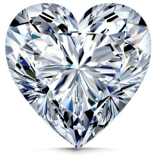 The Heart Diamond Veneer Cubic Zirconia Loose Stone by DiamondVeneer Fashion features a sparkling heart-shaped design with intricate facets that reflect brilliant, colorful light against a white background.