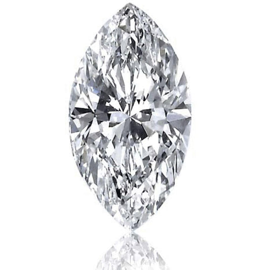 A Marquise shape Diamond Veneer Cubic Zirconia Loose Stone by DiamondVeneer Fashion is displayed against a white background, featuring brilliant facets and an elegant elongated design for dazzling sparkle.