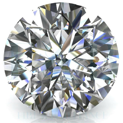 A close-up of the DiamondVeneer Fashion Round Diamond Veneer Cubic Zirconia Loose Stone displays its detailed facets reflecting colorful light for a sparkling, iridescent effect against a white background.
