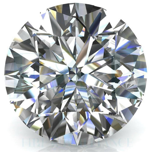 A close-up of the DiamondVeneer Fashion Round Diamond Veneer Cubic Zirconia Loose Stone displays its detailed facets reflecting colorful light for a sparkling, iridescent effect against a white background.