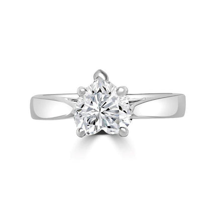 Heart Diamond Veneer Cubic Zirconia 14K Gold Ring. 635R002K
