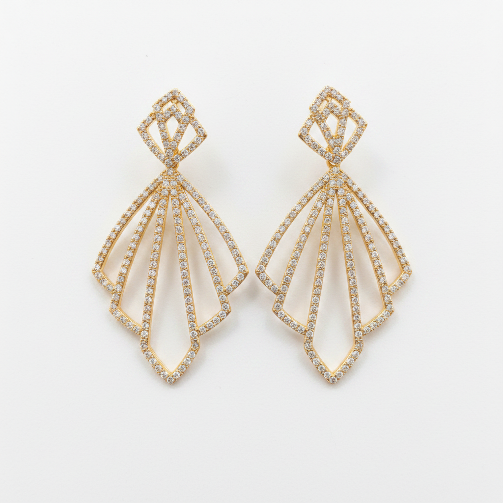 Cascading Crystal 2" Chandelier Drop Cubic Zirconia Earrings Zirconite 698E3409