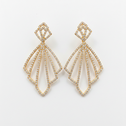 Cascading Crystal 2" Chandelier Drop Cubic Zirconia Earrings Zirconite 698E3409
