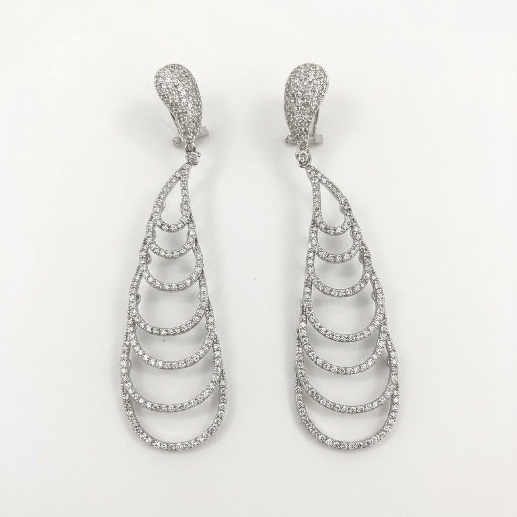 Chandeliers 3" Earrings Zirconite. 698E3205