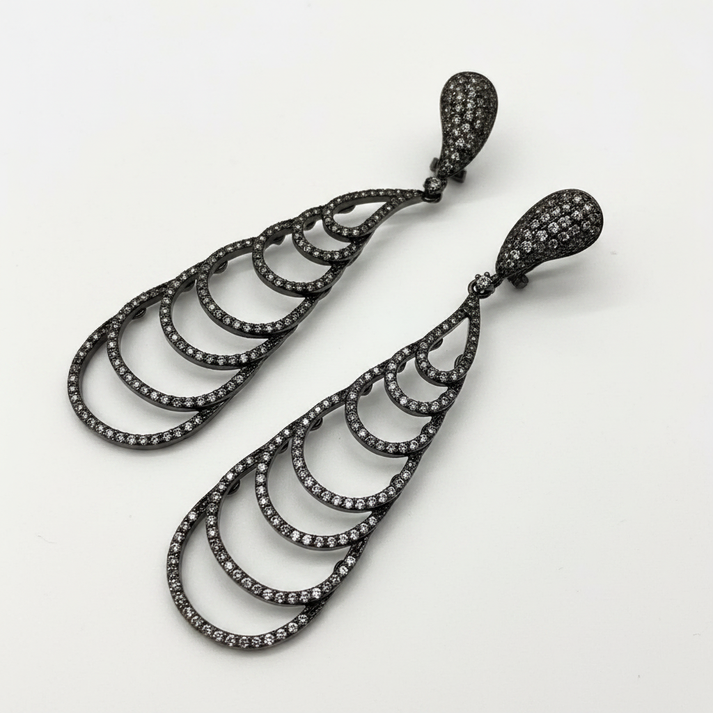 Chandeliers 3" Earrings Zirconite. 698E3205