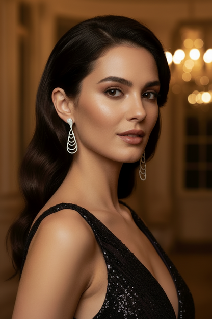 Chandeliers Sterling Silver post Earrings.  698E3205