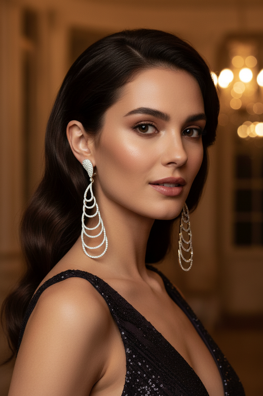 Chandeliers 3" Earrings Zirconite. 698E3205
