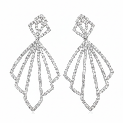 Cascading Crystal 2" Chandelier Drop Cubic Zirconia Earrings Zirconite 698E3409
