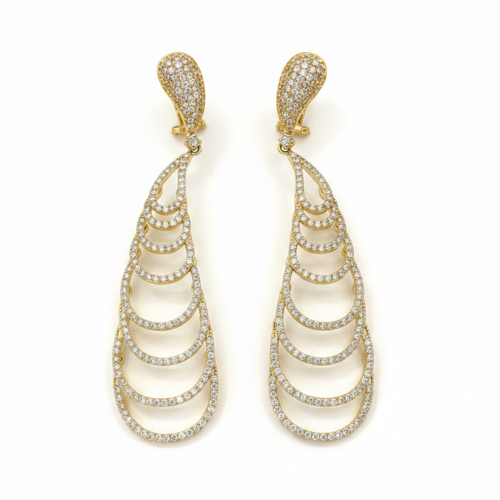 Chandeliers 3" Earrings Zirconite. 698E3205