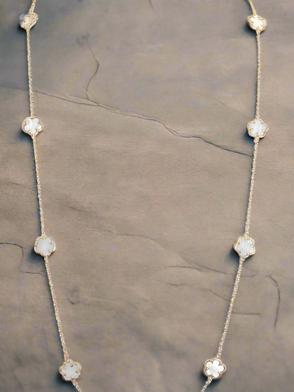 Long clover station necklace by Zirconite, alternate view, 610N1455