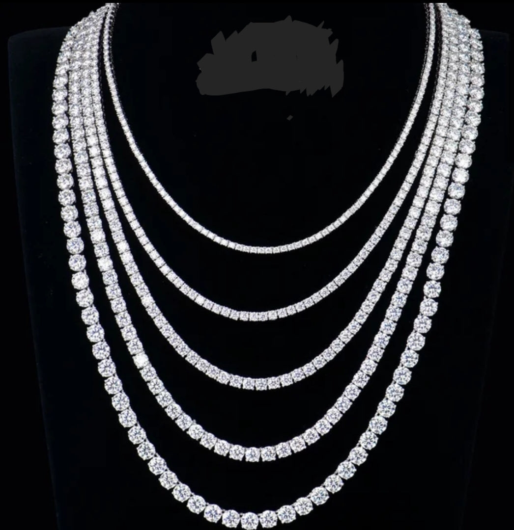 Moissanite tennis necklace, main view, 850N100