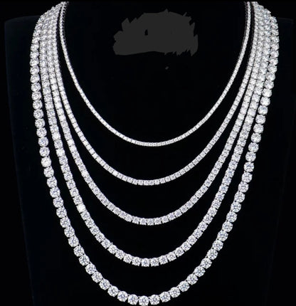 Moissanite tennis necklace, main view, 850N100