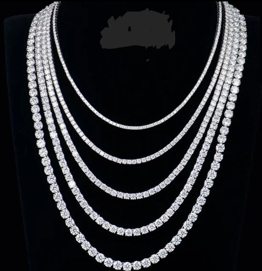 Moissanite tennis necklace, main view, 850N100