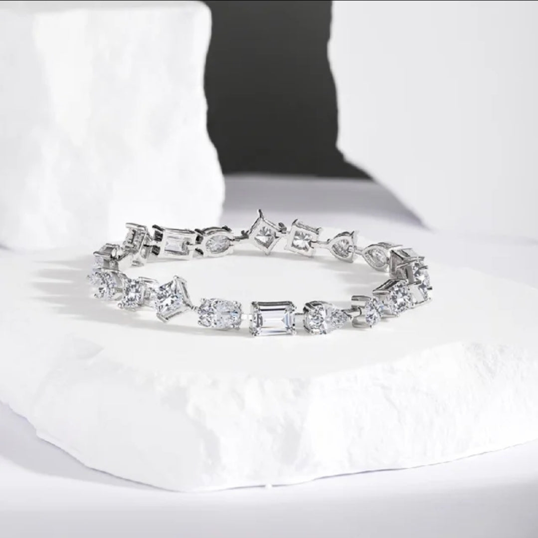 Multi-shape cubic zirconia bracelet by Zirconite, alternate view, 854B100