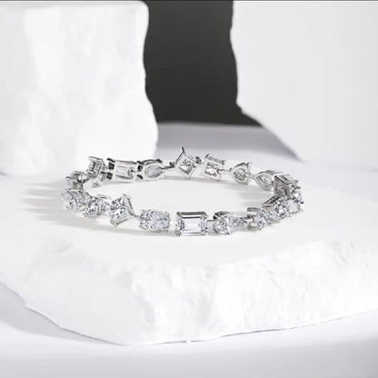 Multi-shape cubic zirconia bracelet by Zirconite, alternate view, 854B100