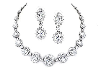 Oval cubic zirconia couture necklace by Zirconite, alternate view, 628N5099