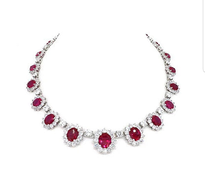 Oval cubic zirconia couture necklace by Zirconite, alternate view, 628N5099