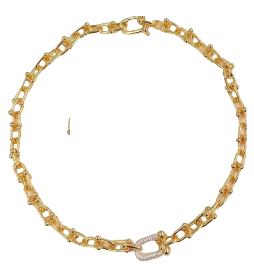 Zirconite Sadle stainless steel Necklace. | DiamondVeneer Fashion