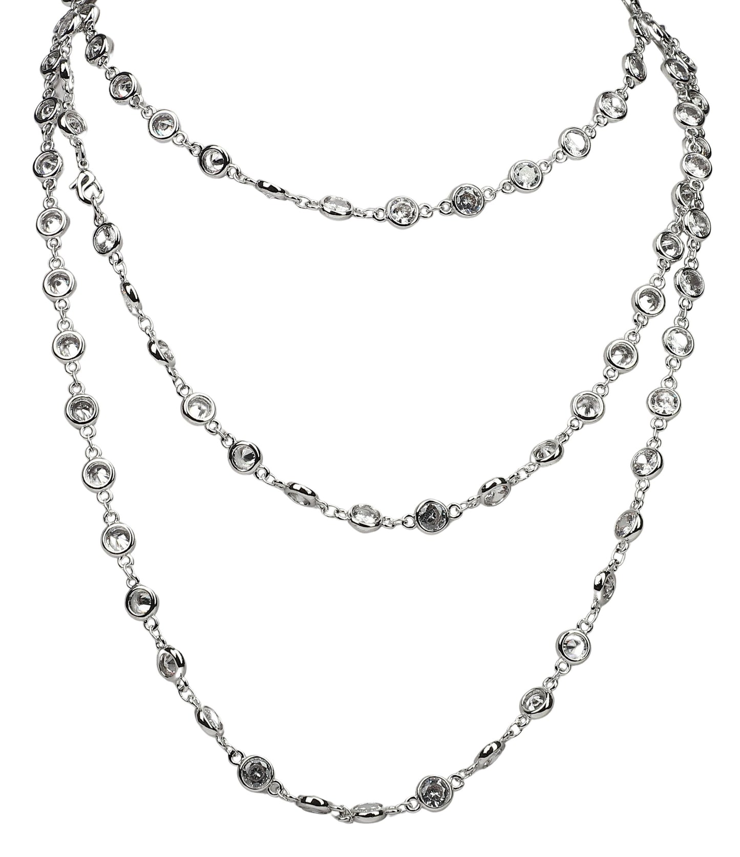 Zirconite By the Inch Cubic Zirconia Stations Bold Necklace. 655ZBY | DiamondVeneer Fashion