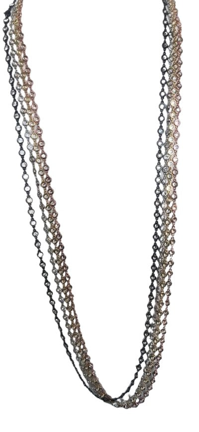 Zirconite By the Inch Cubic Zirconia Stations Bold Necklace. 655ZBY