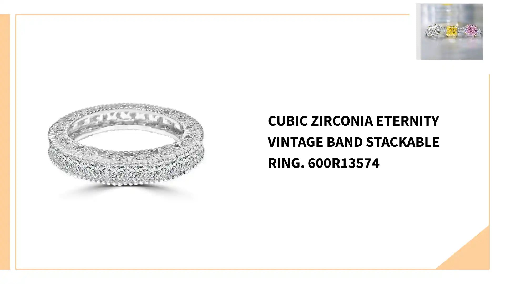 Cubic Zirconia Eternity Vintage Band Stackable Ring. 600R13574 by@Outfy