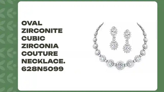 Oval Zirconite Cubic Zirconia Couture Necklace. 628N5099 by@Outfy