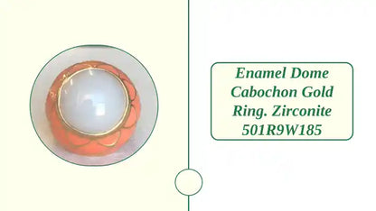 Enamel Dome Cabochon Gold Ring. Zirconite 501R9W185 by@Outfy