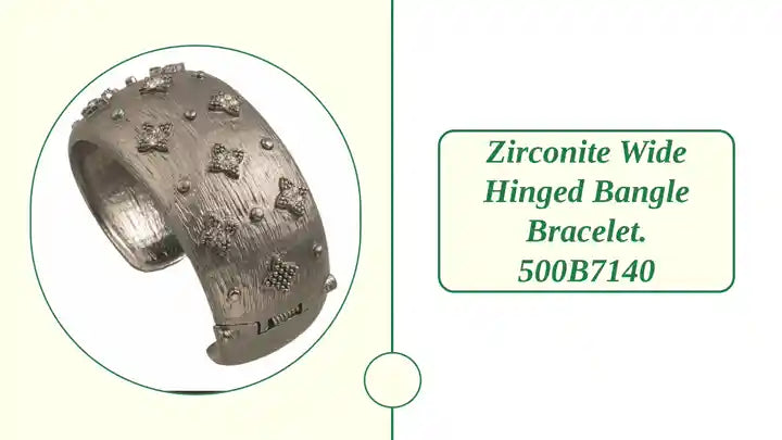 Zirconite wide hinged Bangle Bracelet. 500B7140 by@Outfy
