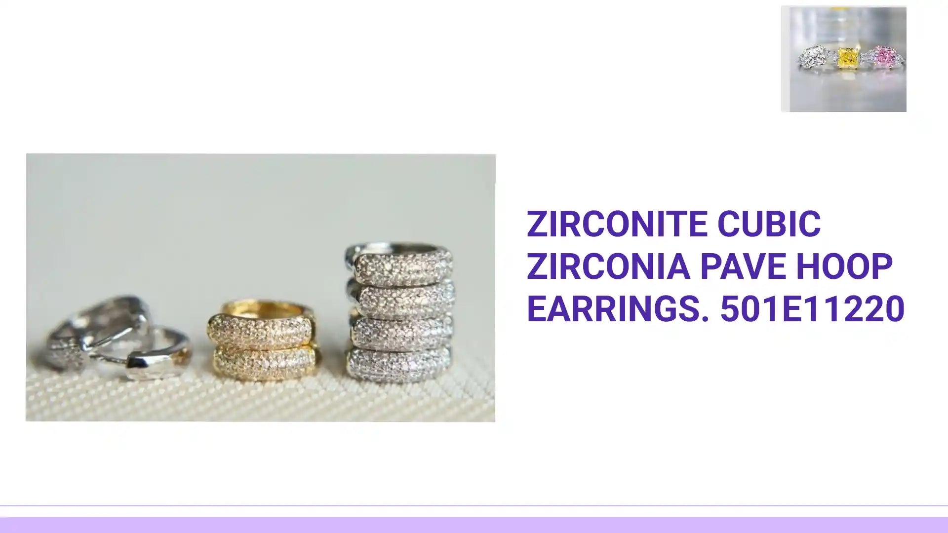 Zirconite Cubic Zirconia pave Hoop Earrings. 501E11220 by@Outfy