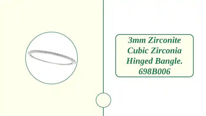 3mm Zirconite Cubic Zirconia hinged Bangle. 698B006 by@Outfy