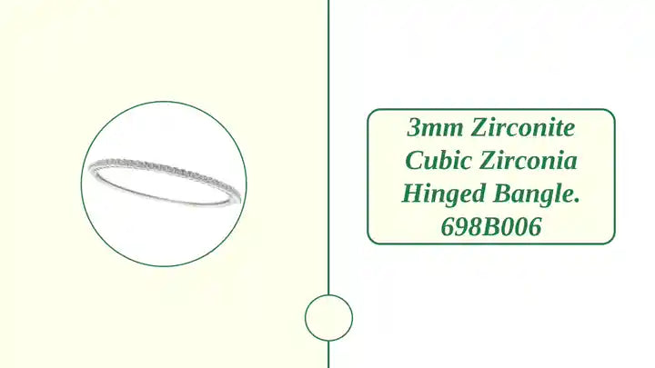 3mm Zirconite Cubic Zirconia hinged Bangle. 698B006 by@Outfy