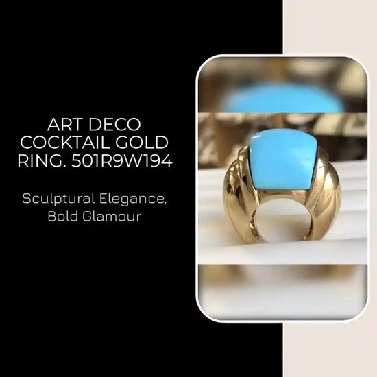 Art Deco Cocktail gold Ring. 501R9W194 by@Outfy