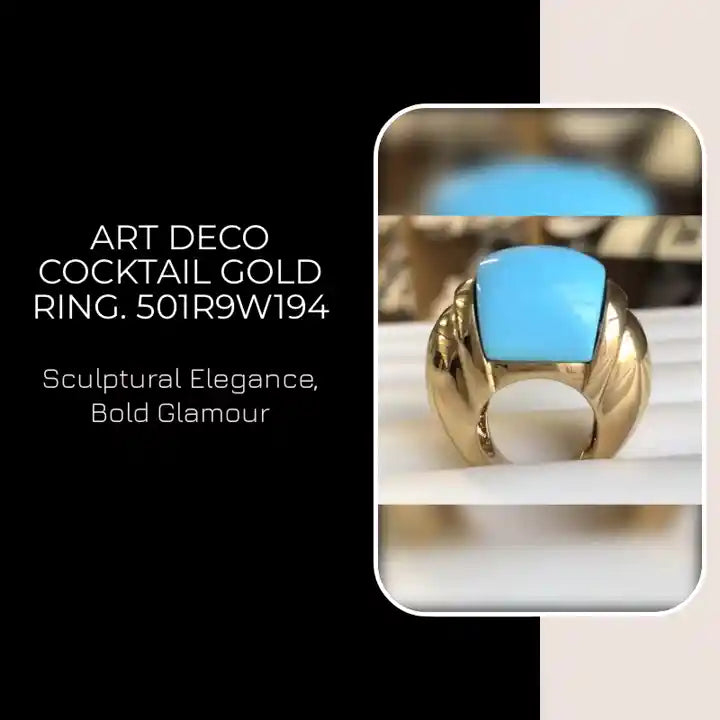 Art Deco Cocktail gold Ring. 501R9W194 by@Outfy