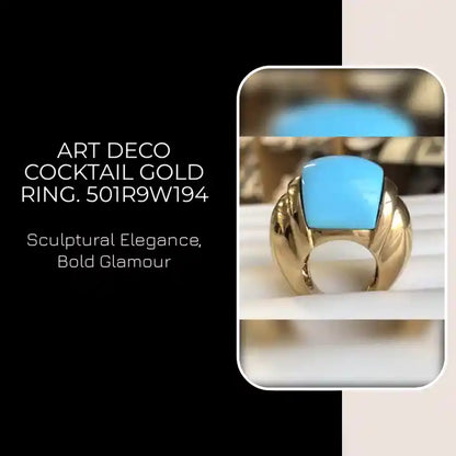 Art Deco Cocktail gold Ring. 501R9W194 by@Outfy