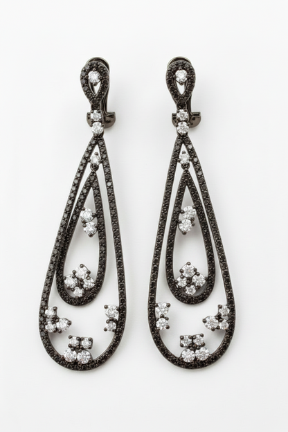 Classic Teardrop Chandeliers Earrings Cubic Zirconia Zirconite 698E3193