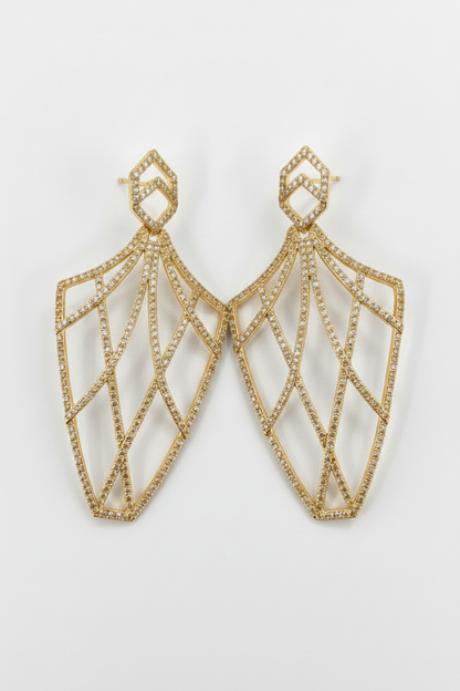 Elegant Art Deco Chandeliers Earrings Cubic Zirconia  Zirconite 698E3724