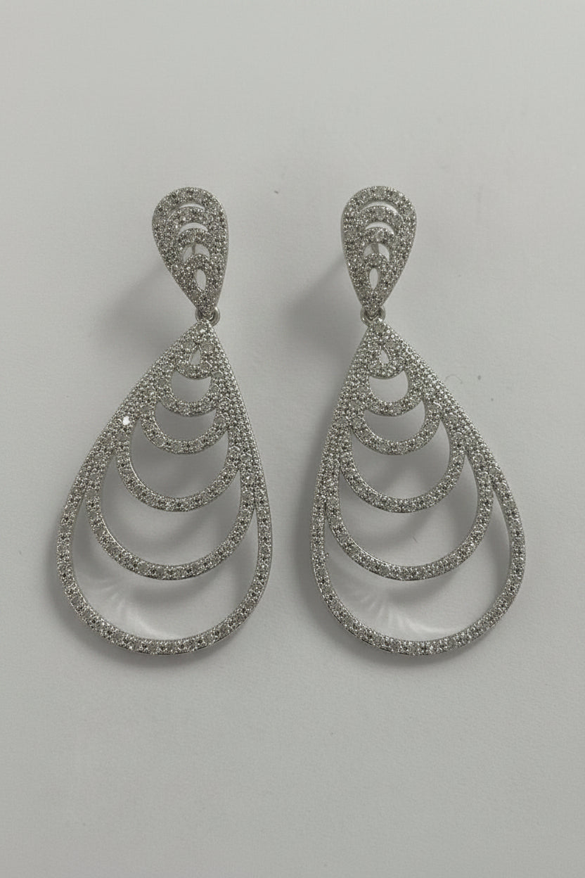 Elegant Drop Chandeliers Earrings Cubic Zirconia Zirconite 698E3411