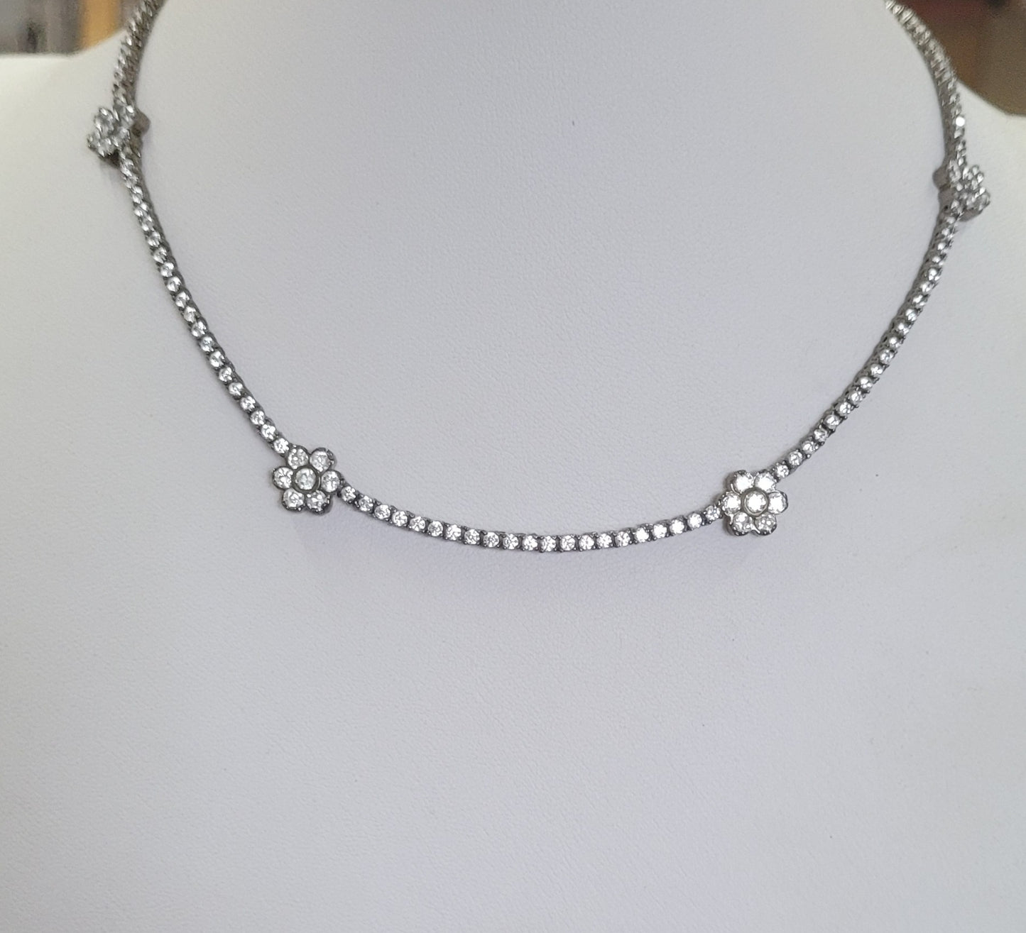 Cubic Zirconia stations Tennis  Necklace Zirconite.