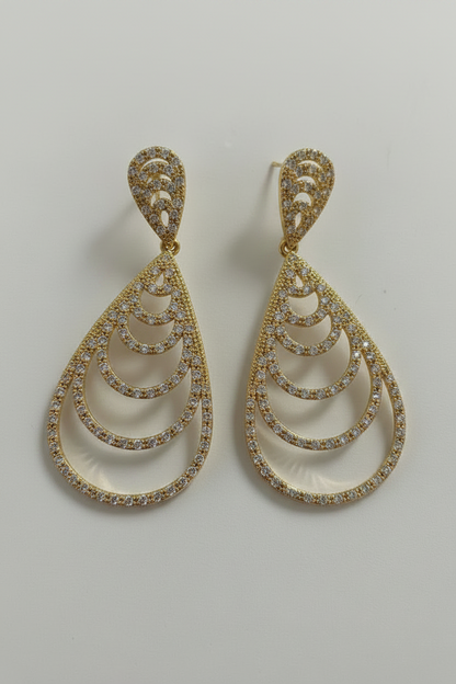 Elegant Drop Chandeliers Earrings Cubic Zirconia Zirconite 698E3411
