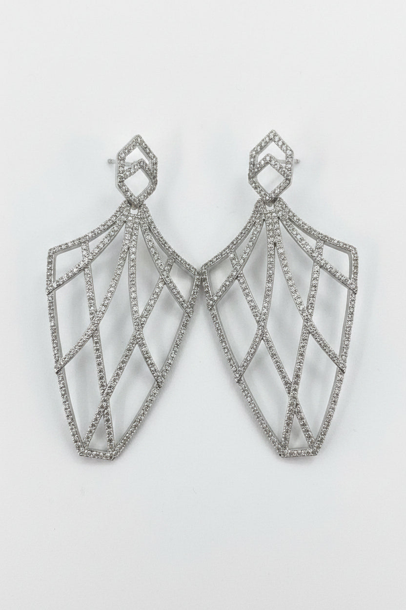 Elegant Art Deco Chandeliers Earrings Cubic Zirconia  Zirconite 698E3724