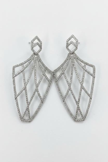 Elegant Art Deco Chandeliers Earrings Cubic Zirconia  Zirconite 698E3724