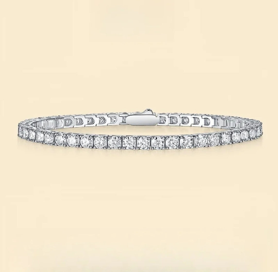 Round cubic zirconia tennis bracelet, alternate view, 635B1570