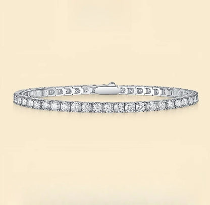 Round cubic zirconia tennis bracelet, alternate view, 635B1570