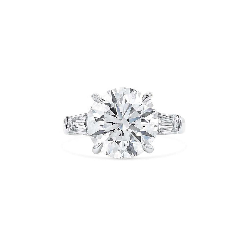 Round cubic zirconia solitaire ring - on hand