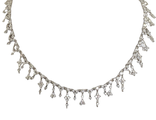 Snowflake minimalist necklace by Zirconite, main view, STN209